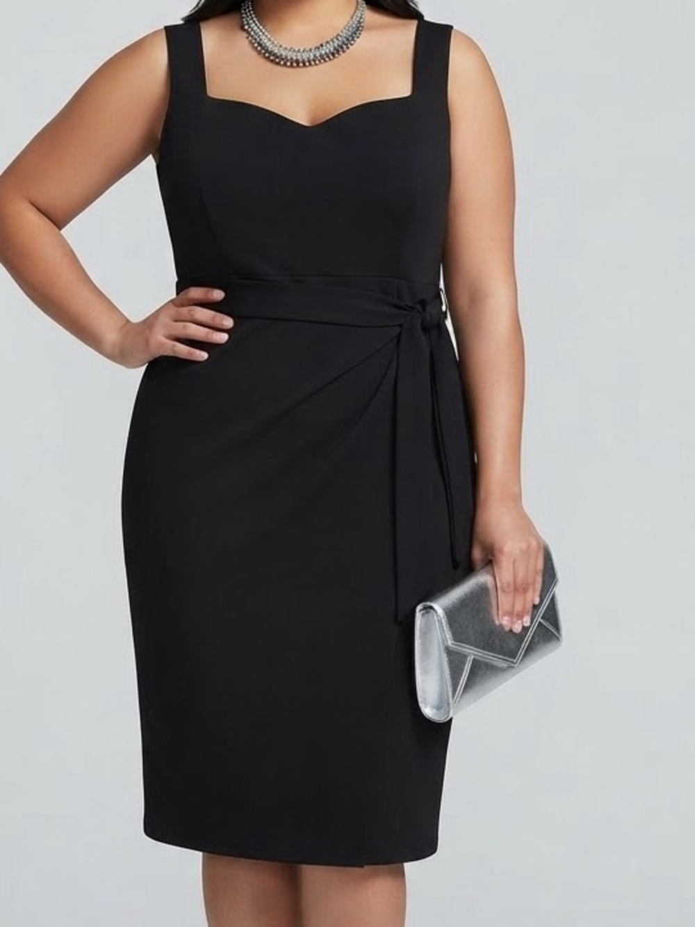 FIX ITS BACKWARDS Classic Black Sleeveless Tie Waist Midi Dress